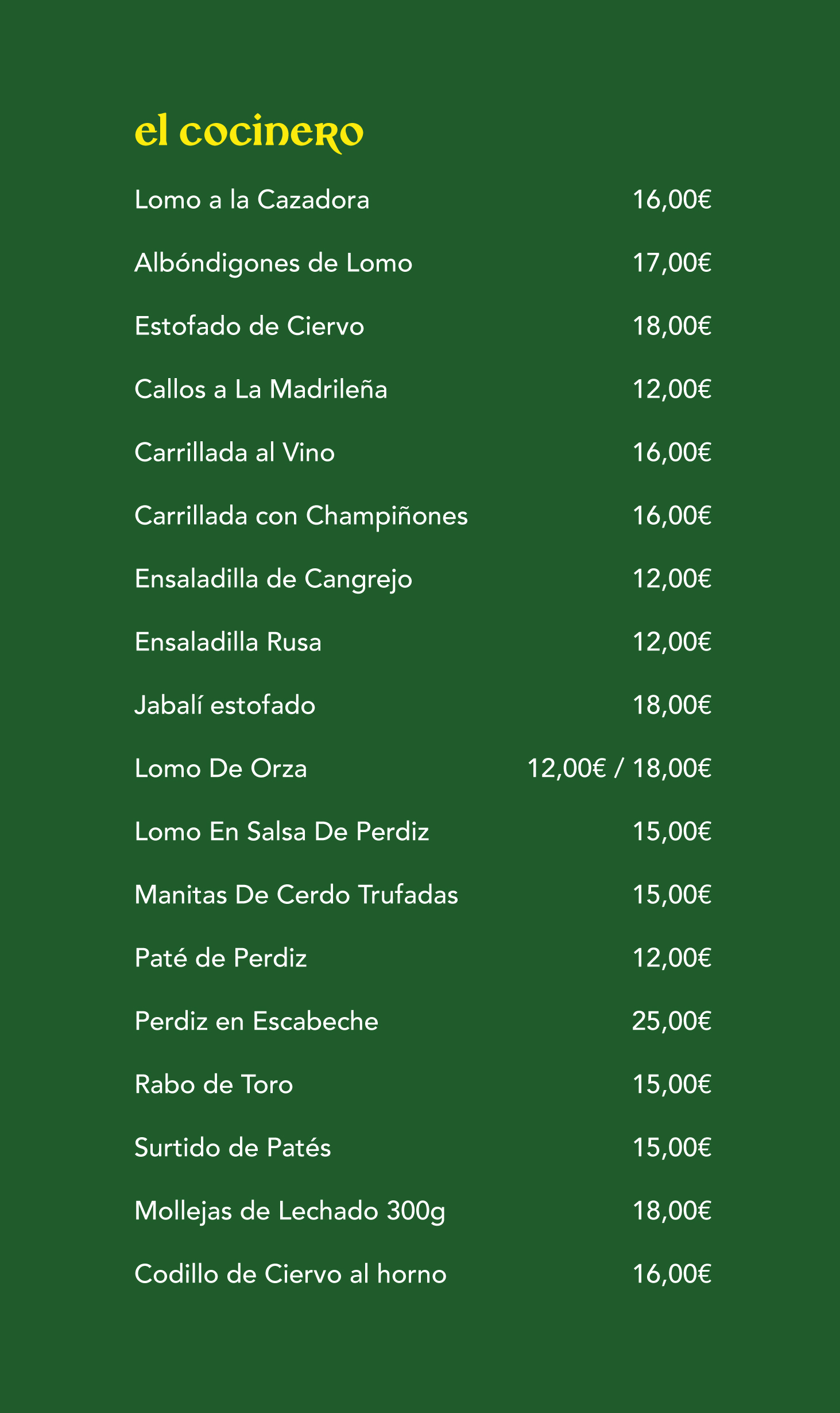 Carta Taberna Celta 2026